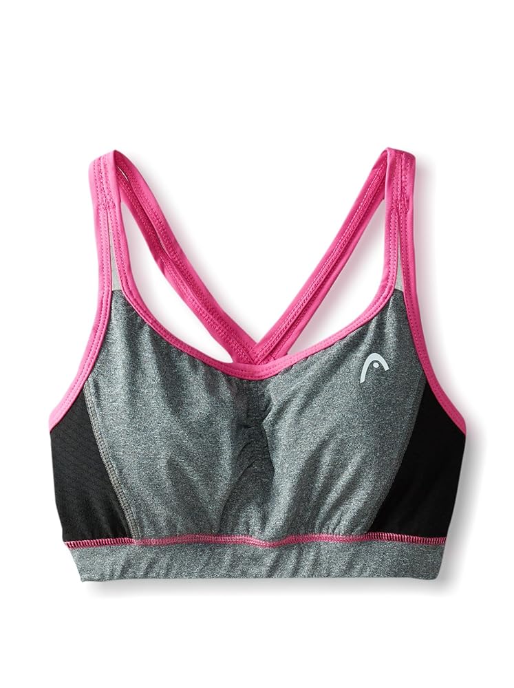 HEAD Women's Cosmic Sports Bra, Charcoal Heather, X-Small at